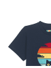 wat? Apparel T-Shirt Retro Sunset Cat in Dunkelblau