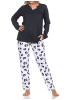 NORMANN Langarm Pyjama Schlafanzug Hose Tiermotiv - 84730 in anthrazit