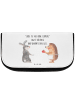 Mr. & Mrs. Panda Kosmetiktasche Hase Igel mit Spruch in Weiß