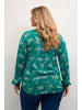 KAFFE curve Bluse langarm KCami Regular fit in Green Detailed Flower Print