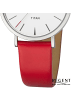Regent Armbanduhr Regent Lederarmband rot extra groß (ca. 36mm)