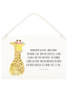 Mr. & Mrs. Panda Wandbild Holz Giraffe Blumenkranz mit Spruch in Weiß