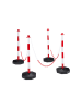 relaxdays 4x Absperrpfosten in Rot-Weiß - (B)28 x (H)82 x (T)28 cm