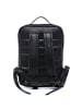 SID & VAIN Leder-Rucksack echt Leder Rucksack groß | 15 Zoll Laptop Fach schwarz in schwarz