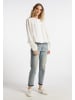 DreiMaster Damen Bluse Aus Baumwollmusselin in Wollweiss