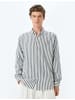 KOTON Shirt in Marineblau Gestreift