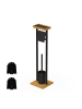 relaxdays WC-Garnitur in Schwarz/ Natur - (B)20 x (H)73,5 x (T)20 cm