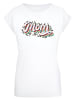 F4NT4STIC T-Shirt Muttertag Mama Schriftzug Regenbogen in weiß