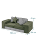 relaxdays 10tlg. Kinder-Spielsofa Set "Velours" in Grau/ Grün - (B)140 x (H)45 x (T)65 cm