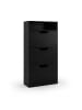 relaxdays Schuhschrank in Grau - (B)80 x (H)140 x (T)24 cm