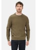 Camel Active Strickpullover aus reiner Baumwolle in Olivgrün