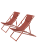 home24 Liegestuhl Nivi 2er-Set in Terracotta