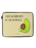 Mr. & Mrs. Panda Laptop Tasche Avocado Pfeifen mit Spruch in Gelb Pastell
