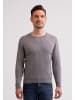 CASH-MERE.CH Recycelter Rundhals Pullover in Mittel Grau Melange