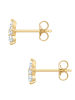 Rafaela Donata Ohrringe Blume aus Sterling Silber mit Zirkonia in gelbgold
