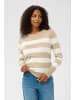 Kaffe Strickpullover KAlizza Regular fit in Feather G. M/Chalk Wide Stripe