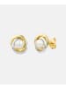 Diamant L'éternel Ohrringe aus 585 Gelbgold mit Perle