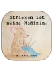 Mr. & Mrs. Panda Bierdeckel Maus Stricken Design mit Spruch in Weiß