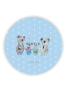 Mr. & Mrs. Panda Rund Magnet Koala Familie zwei ohne Spruch in Blau Pastell