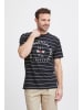 FQ1924 T-Shirt FQTom SS stripe tee w logo print in Dunkelblau