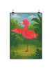 Mr. & Mrs. Panda Bild Flamingo Yoga Design ohne Spruch in Weiß
