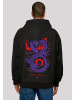 F4NT4STIC Ultra Heavy Hoodie Drache Feuer Japan in schwarz
