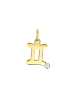 Lucardi 375 Gold Anhänger "Konstellation Zwilling" Zwilling