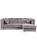 Beliani Ecksofa FLEN in Grau/Silber - (W) 212 x (H) 77 x (L) 145 cm linksseitig