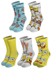 SpongeBob 5er Pack Spongebob Schwammkopf Socken Sneaker 40-45 in Mehrfarbig