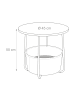 relaxdays Beistelltisch in Grau/ Cremeweiß - (H)50 x Ø 45 cm