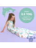 Schlummersack Musselin Babyschlafsack, 0.5 TOG in Weiß-Türkis
