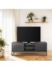 home24 TV-Lowboard Hult 150 cm in Pappel Schwarz