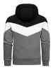 Amaci&Sons Sweatjacke im Block-Design ARDMORE in Schwarz/Anthrazit/Weiß