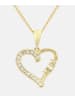 Vanlere Halskette mit Anhänger aus 375 Gelbgold mit Zirkonia Herz-Design