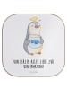Mr. & Mrs. Panda Tisch-Untersetzer Pinguin Fisch mit Spruch in Weiß