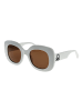 Benetton Frauen Sonnenbrille Rund Weiß