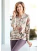 GOLDNER Flanellbluse Florales Blusenshirt mit V-Ausschnitt in lila / gemustert