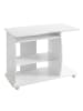 KADIMA DESIGN Computertisch GRASSE rollbar 90 x 71 x 50 cm mit Tastaturauszug, in Weiß