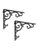 relaxdays 4 x Regalwinkel "Barocke Ornamente" in Schwarz