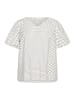 KAFFE curve Kurzarm-Bluse KCgina Regular fit in Chalk/Black Dot