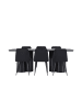 ebuy24 Essgruppe Olivia (7-teilig) Schwarz 100 x 210 cm