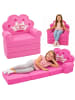 Wisam Kinder-Sessel 2-in-1 mit verstellbarer Rückenlehne und Krone Rosa