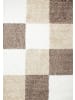 KADIMA DESIGN Teppich Hochflor Shaggy Waschbar Karo RHEIN Strapazierfähig in Mokka