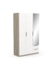 CALICOSY Kleiderschrank GHOST in Weiß/Eiche - (W) 119,4  x (H) 203  x (L) 51,1  cm