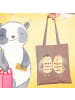 Mr. & Mrs. Panda Tragetasche Eulen Liebe ohne Spruch in Braun Pastell
