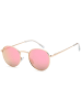 styleBREAKER Sonnenbrille in Gold / Pink verspiegelt