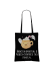 Mr. & Mrs. Panda Shopper Bag Kaffee Gespenst mit Spruch in Schwarz