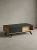 KADIMA DESIGN Couchtisch | Eiche/Schwarz, 110x60x38cm, Schubladen