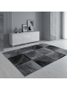 KADIMA DESIGN Teppich Kurzflor Waschbar Karo INN Strapazierfähig OEKO-TEX in Schwarz