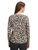 BETTY & CO Casual-Shirt mit Gummizug in Beige/Schwarz